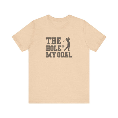 The Hole Is My Goal — Golf Silhouette Retro Tee (Light)