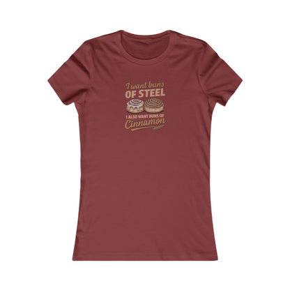 Buns of Steel (and Cinnamon) — Workout Women's Tee (Dark)