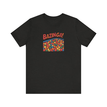 Bazinga! Ball Pit — Big Bang Theory Retro Tee (Dark)
