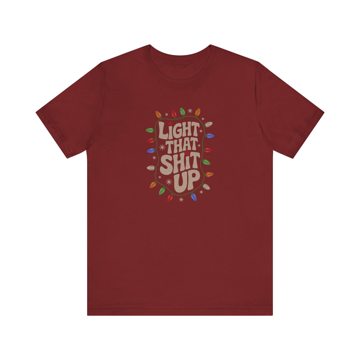Light That Sh!t Up — Retro Christmas Lights Tee (Dark)