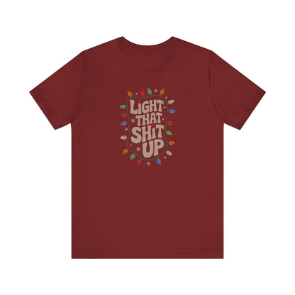 Light That Sh!t Up — Retro Christmas Lights Tee (Dark)