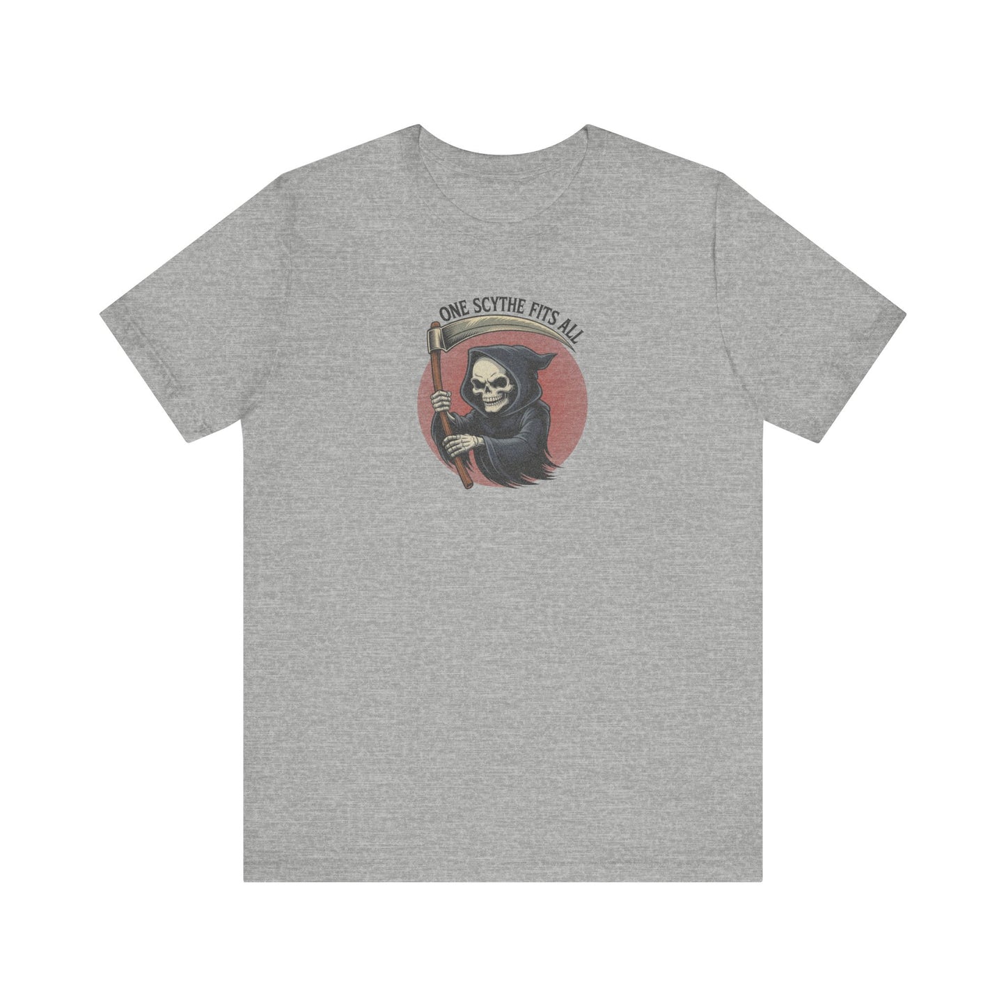 One Scythe Fits All — Grim Reaper Retro Tee (Light)