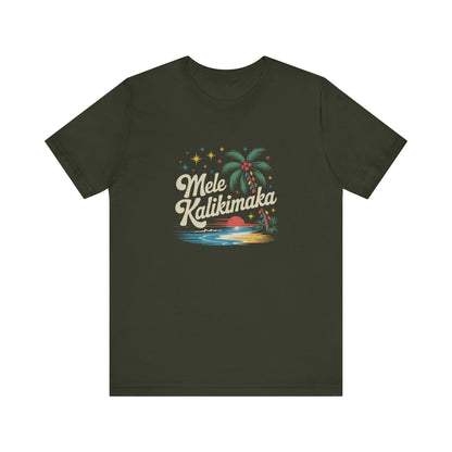 Mele Kalikimaka — Retro Hawaiian Christmas Tee (Dark)