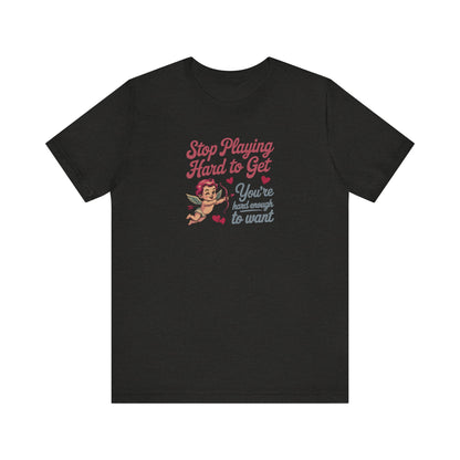 Stop Playing Hard to Get — Retro Cupid Tee (Dark)
