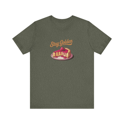 Stay Golden — Retro Cheesecake Graphic Tee (Dark)