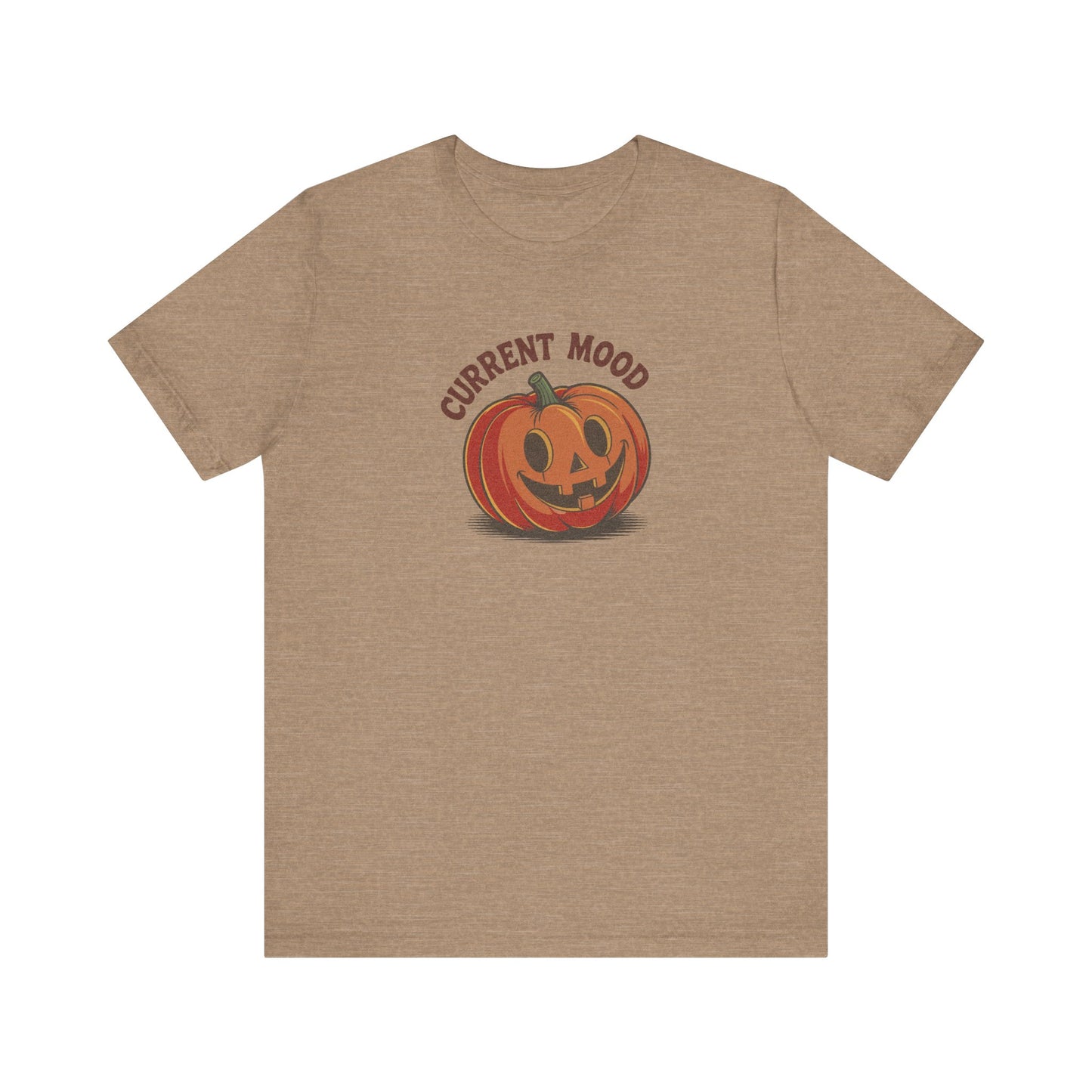 Current Mood (Cute Pumpkin) — Retro Halloween Tee (Light)