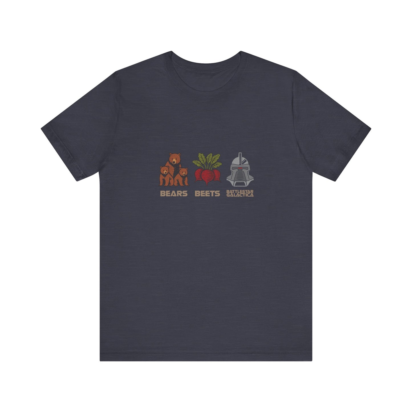 Bears, Beets, Battlestar (Captions) — Retro Tee (Dark)
