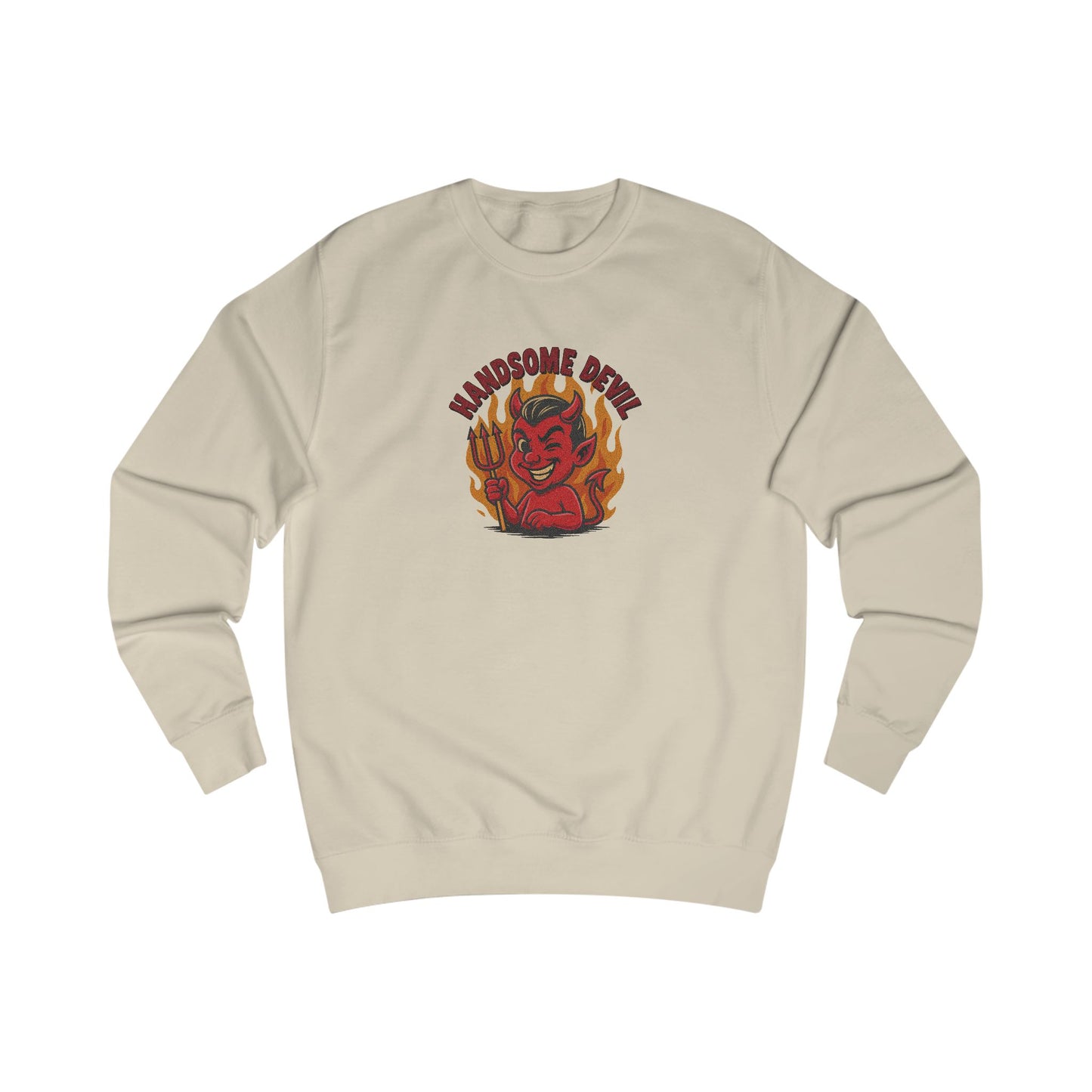 Handsome Devil — Fiery Retro Halloween Sweatshirt (Light)