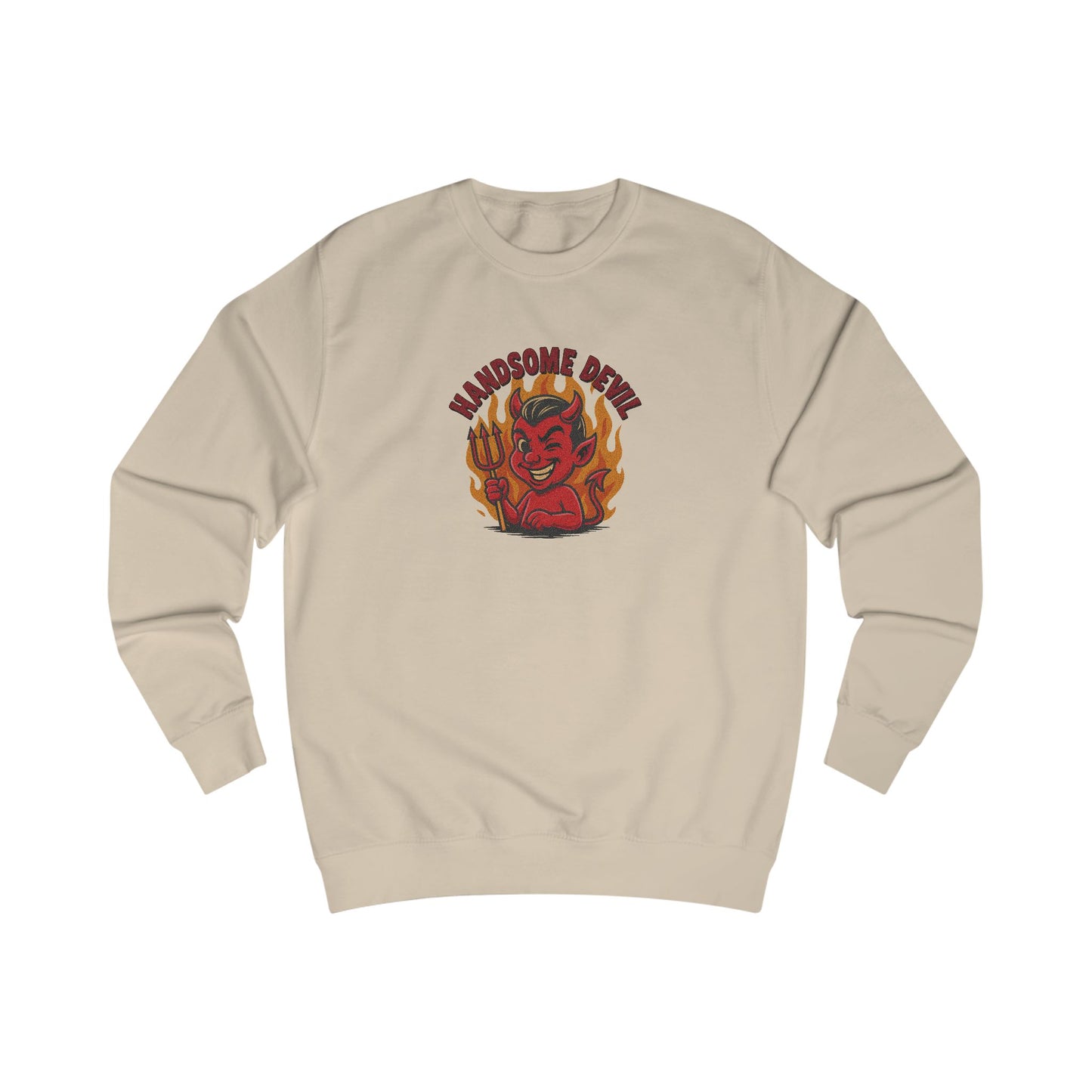 Handsome Devil — Fiery Retro Halloween Sweatshirt (Light)