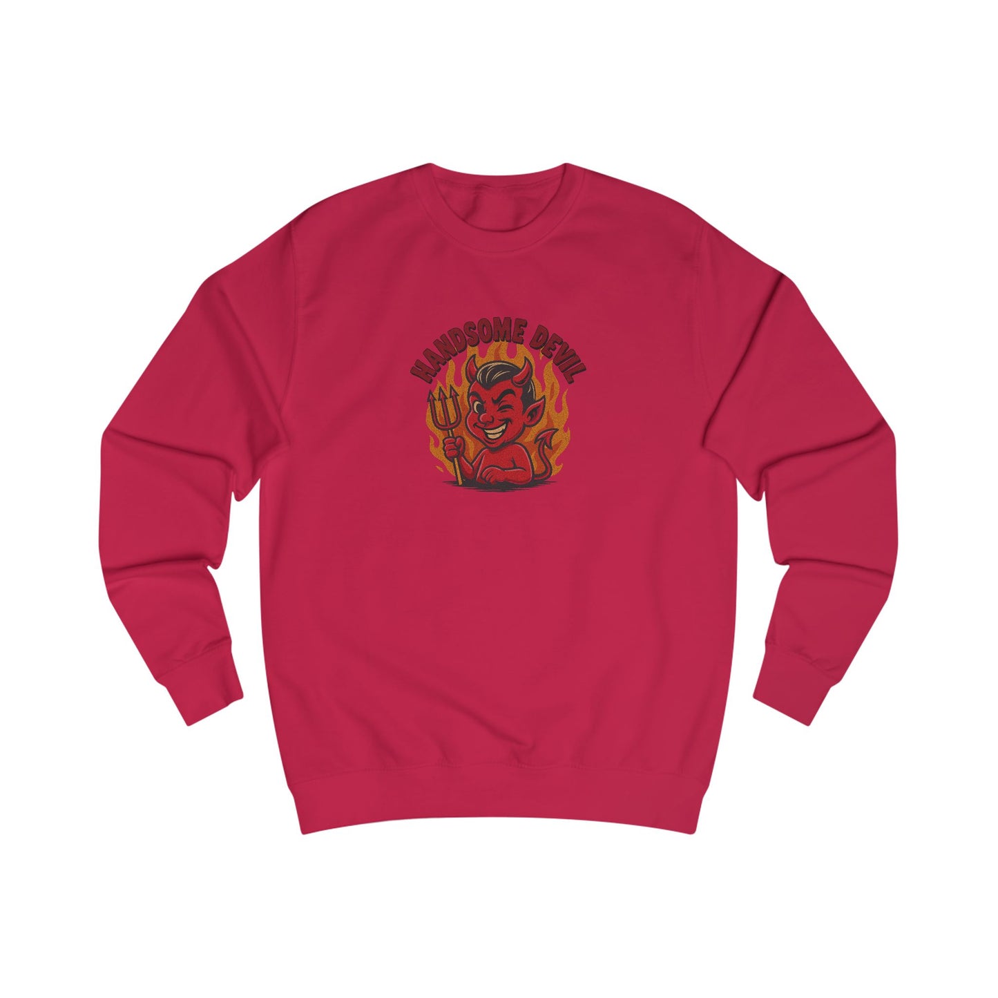 Handsome Devil — Fiery Retro Halloween Sweatshirt (Light)