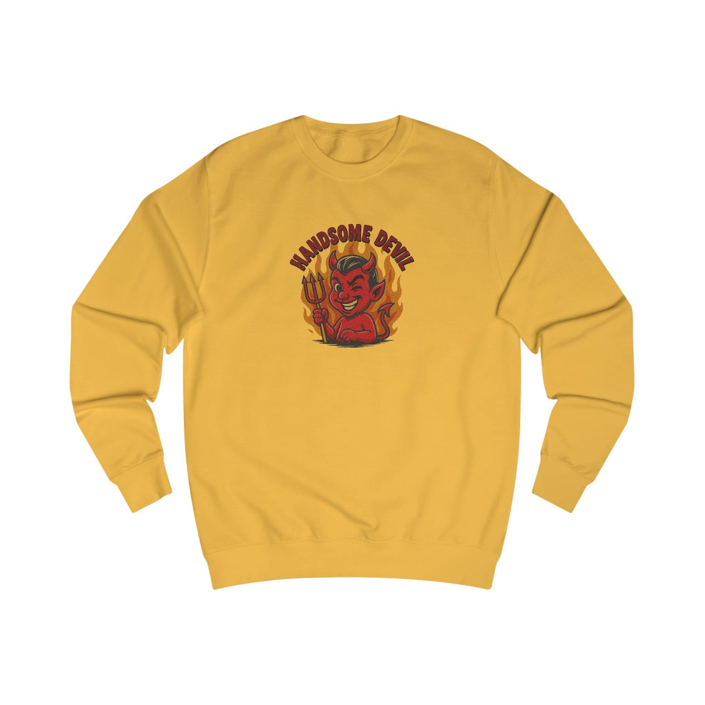 Handsome Devil — Fiery Retro Halloween Sweatshirt (Light)
