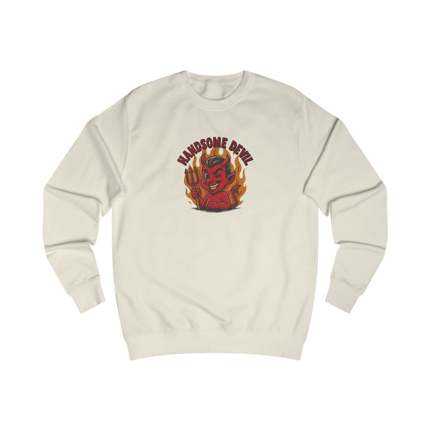 Handsome Devil — Fiery Retro Halloween Sweatshirt (Light)