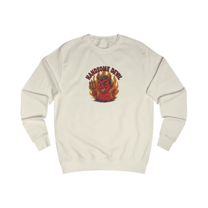 Handsome Devil — Fiery Retro Halloween Sweatshirt (Light)