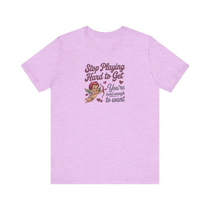 Stop Playing Hard to Get — Retro Cupid Tee (Light)