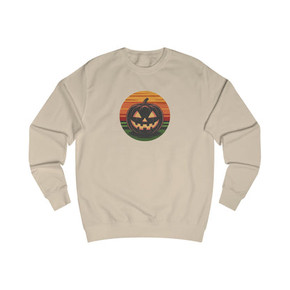Retro Jack: Glowing Classic — Halloween Sunset Sweatshirt (Light)