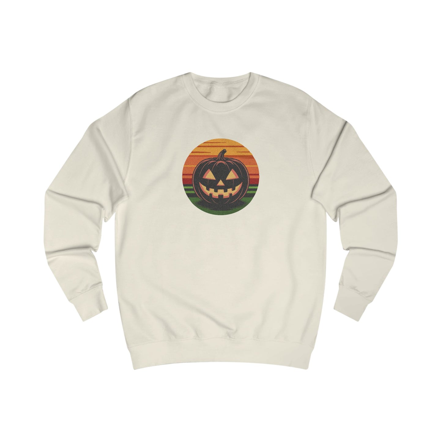Retro Jack: Glowing Classic — Halloween Sunset Sweatshirt (Light)