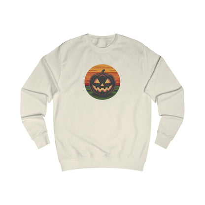 Retro Jack: Glowing Classic — Halloween Sunset Sweatshirt (Light)