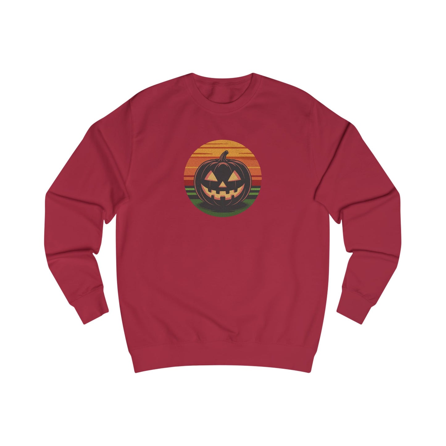 Retro Jack: Glowing Classic — Halloween Sunset Sweatshirt (Light)