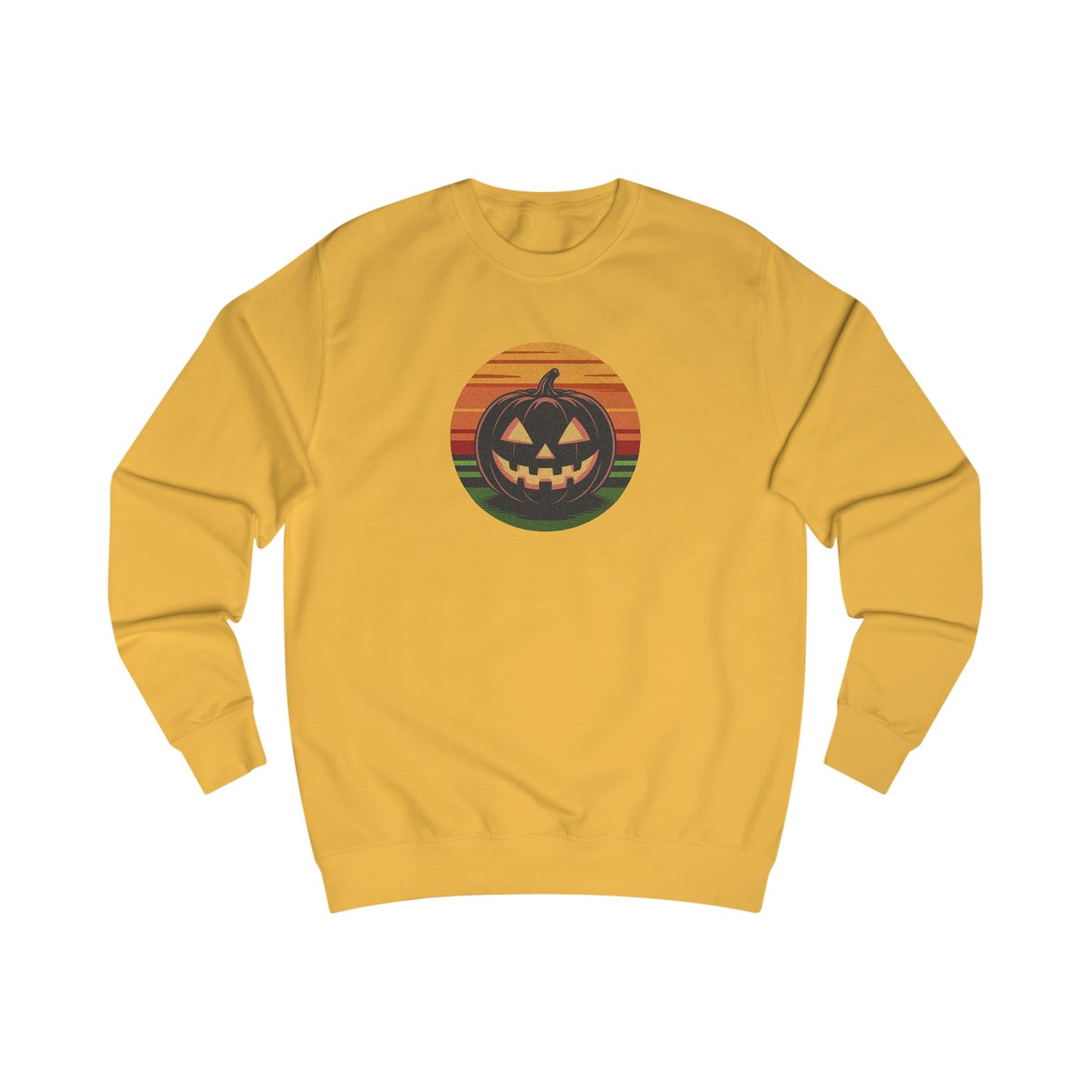 Retro Jack: Glowing Classic — Halloween Sunset Sweatshirt (Light)