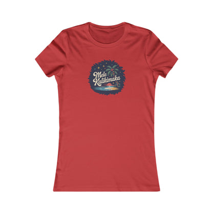 Mele Kalikimaka — Retro Hawaiian Christmas Women's Tee (Light)