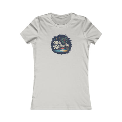 Mele Kalikimaka — Retro Hawaiian Christmas Women's Tee (Light)