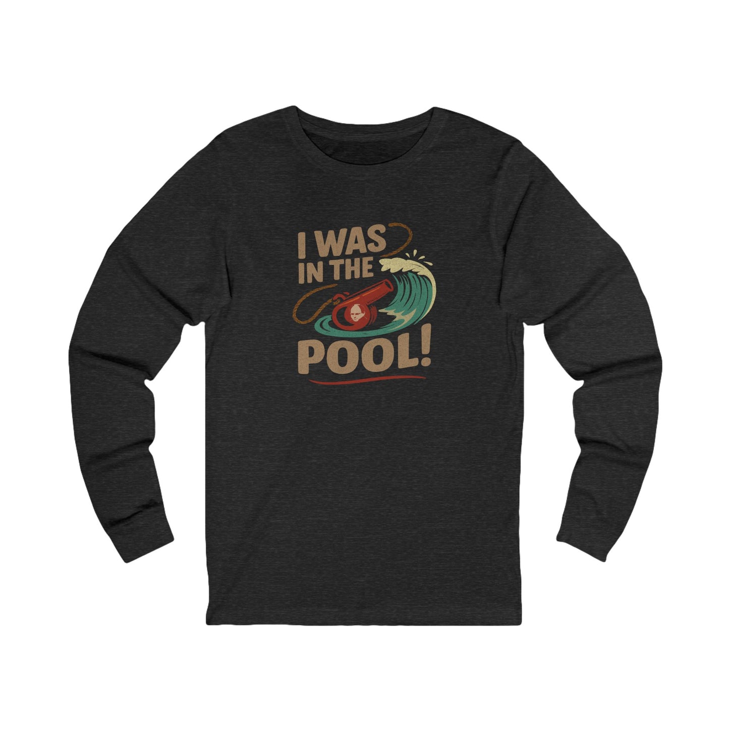 I Was in the Pool! — George Costanza Shrinkage Retro Long Sleeve (Dark)