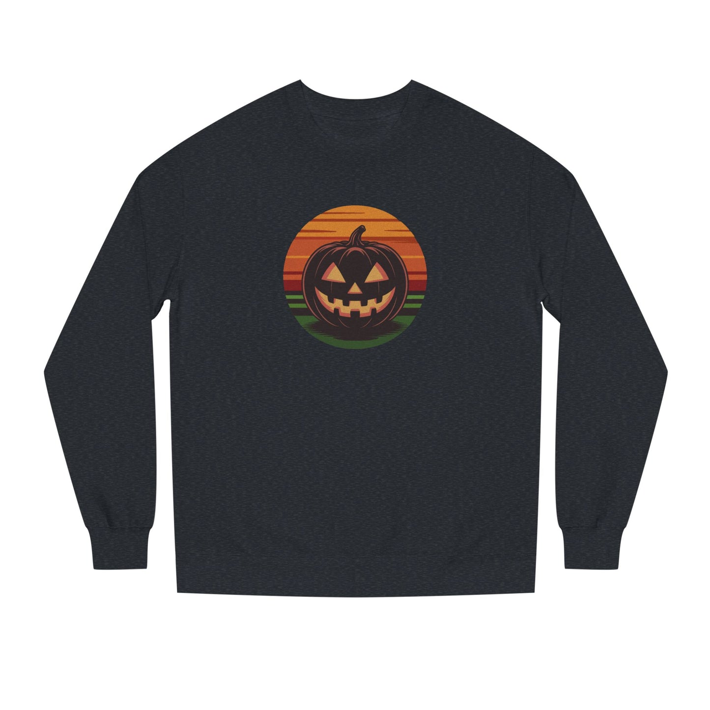 Retro Jack: Glowing Classic — Halloween Sunset Sweatshirt (Dark)