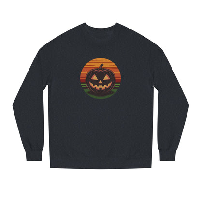 Retro Jack: Glowing Classic — Halloween Sunset Sweatshirt (Dark)