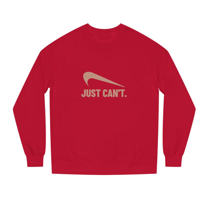 Just Can’t Athletic Parody — Retro Workout Sweatshirt (Dark)