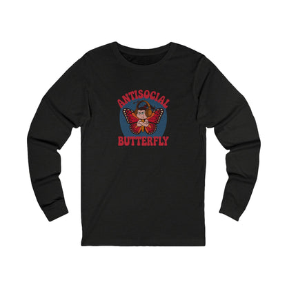 Antisocial Butterfly (Female) — Retro Workout Long Sleeve (Dark)