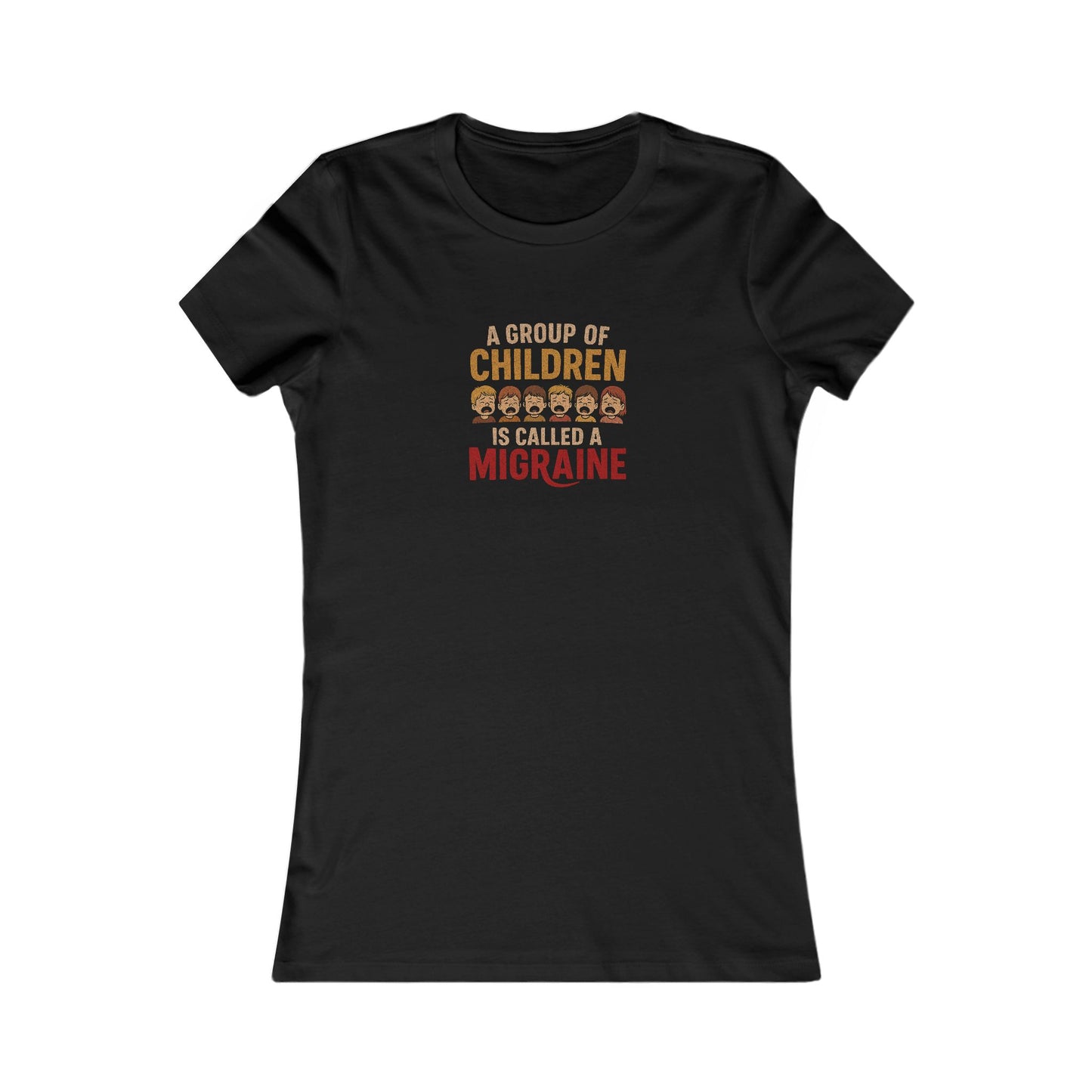 A Group of Children Is Called a Migraine — Retro Women's Tee (Dark)