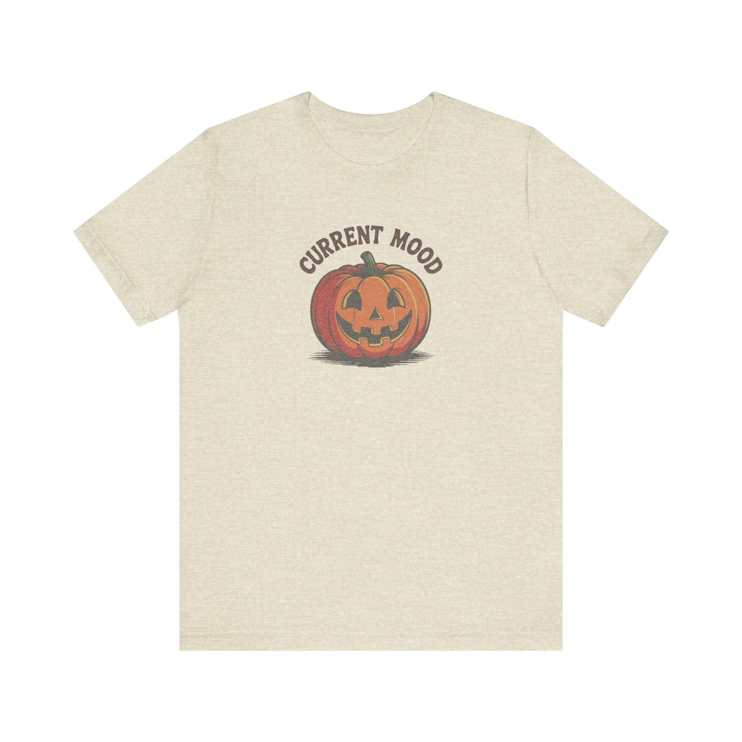 Current Mood (Classic Pumpkin) — Retro Halloween Tee (Light)