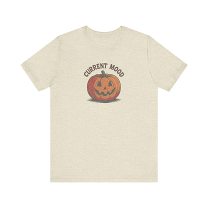 Current Mood (Classic Pumpkin) — Retro Halloween Tee (Light)