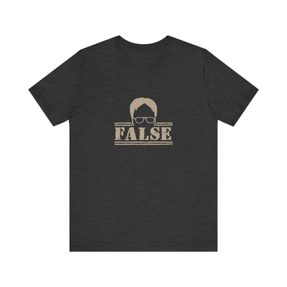 Dwight Schrute FALSE —  The Office-Inspired Retro Tee (Dark)