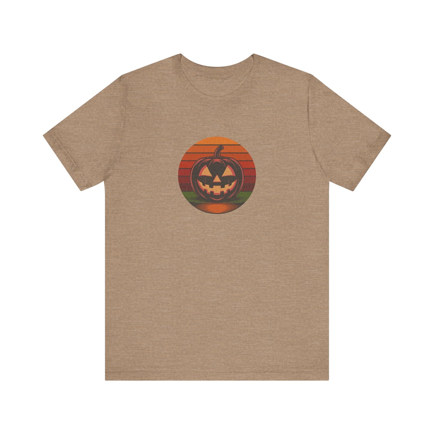 Retro Jack: Bold Grin — Halloween Sunset Tee (Light)