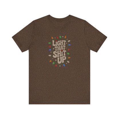 Light That Sh!t Up — Retro Christmas Lights Tee (Dark)