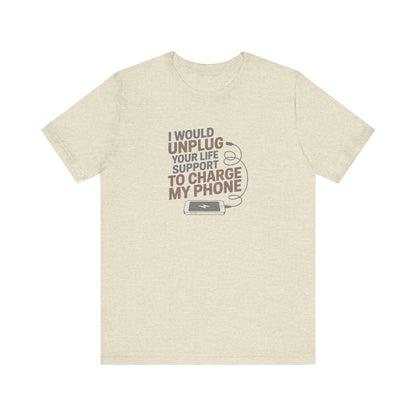 Your Life Support < Charging My Phone — Retro Tee (Light)