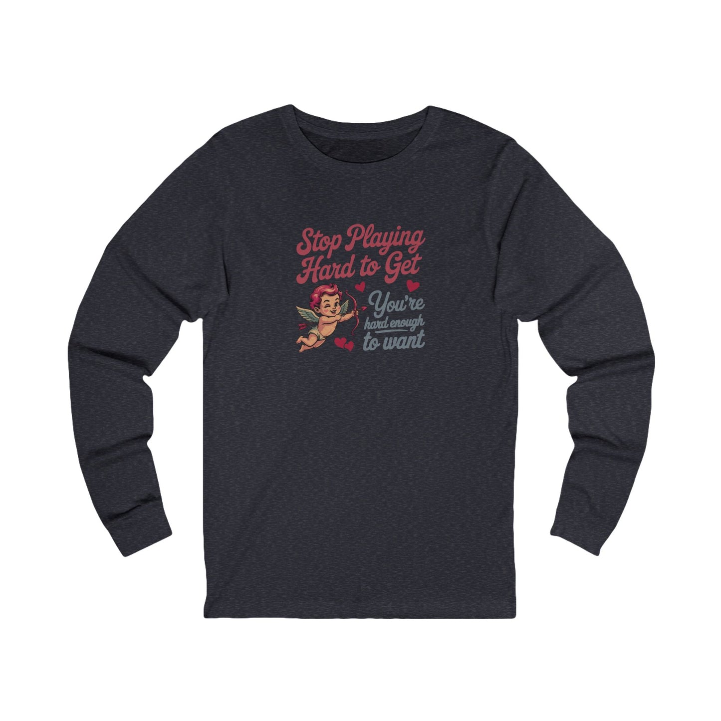 Stop Playing Hard to Get — Retro Cupid Long Sleeve (Dark)