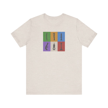 Six Ways Into the Evidence Locker — Clue Retro Tee (Light)