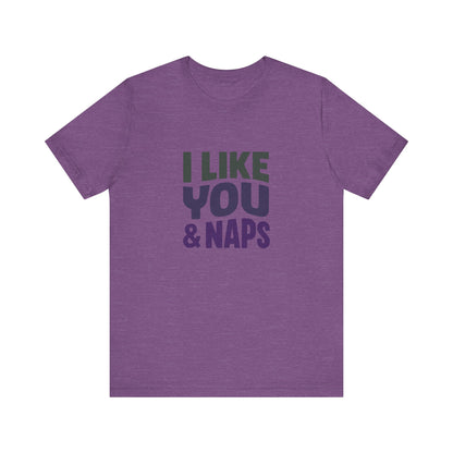 I Like You & Naps (Cool Gradient) — Retro Loungewear Tee (Light)