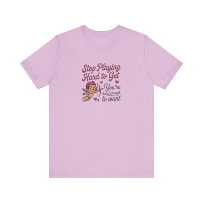 Stop Playing Hard to Get — Retro Cupid Tee (Light)