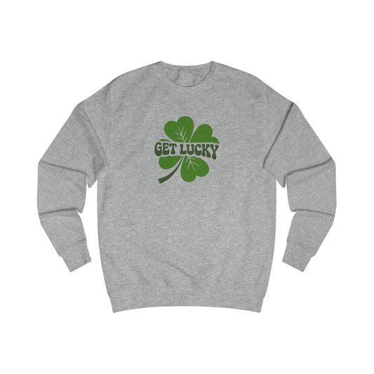 I’m Up All Night to Get Lucky — St. Patrick's Retro Sweatshirt (Light)