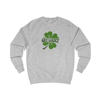 I’m Up All Night to Get Lucky — St. Patrick's Retro Sweatshirt (Light)