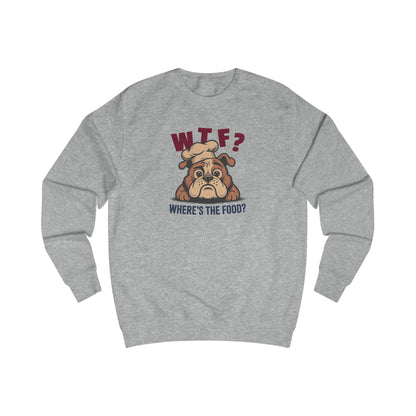 WTF? Where’s the Food? — Bulldog Chef Retro Sweatshirt (Light)