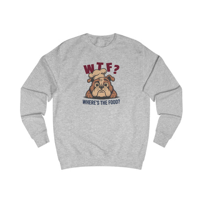WTF? Where’s the Food? — Bulldog Chef Retro Sweatshirt (Light)