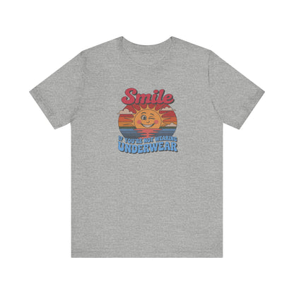 Smile If You’re Not Wearing Underwear — Retro Tee (Light)