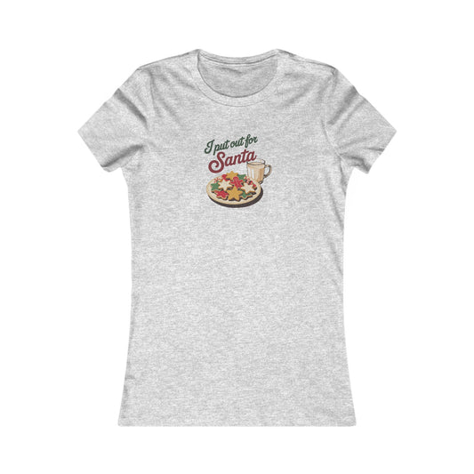 I Put Out for Santa — Retro Christmas Cookies Women's Tee (Light)