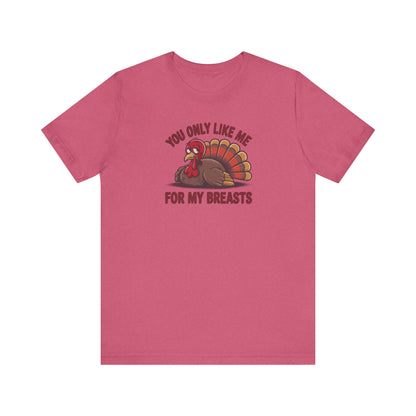You Only Like Me for My Breasts — Thanksgiving Retro Tee (Light)