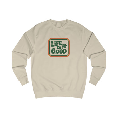 Life Is Good, Shamrock Style — St. Patrick’s Retro Sweatshirt (Light)