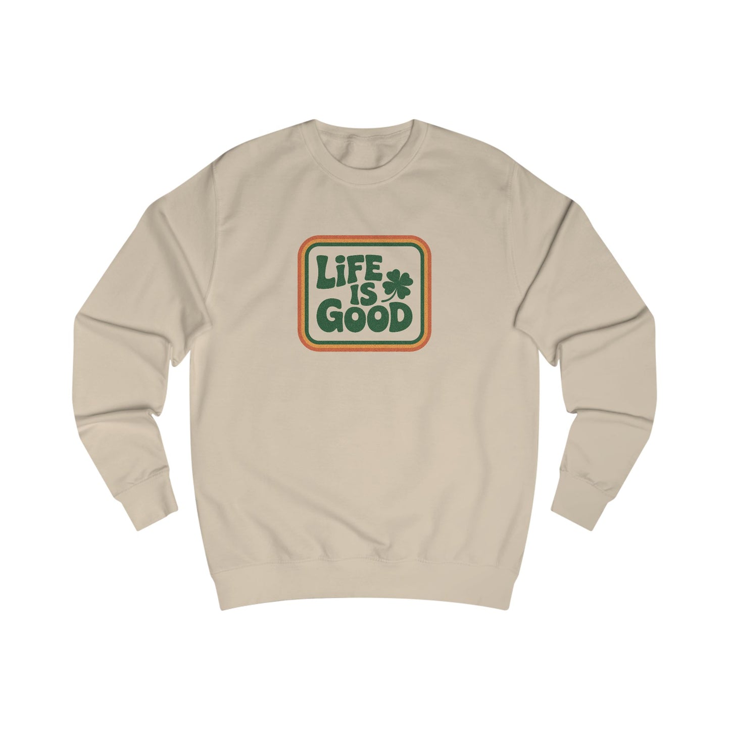 Life Is Good, Shamrock Style — St. Patrick’s Retro Sweatshirt (Light)